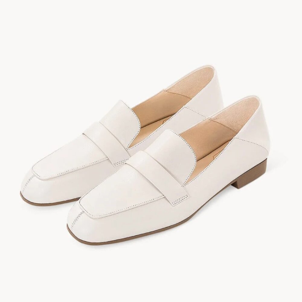 Elegant Off-White Loafers Size 38 (US 7.5)